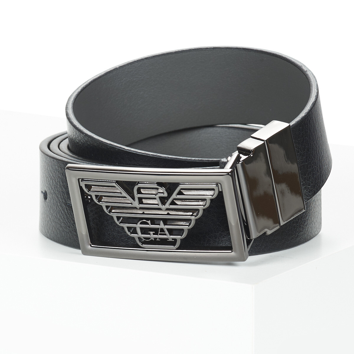 Emporio Armani  PLATE BELT REVERSIBLE  Černá