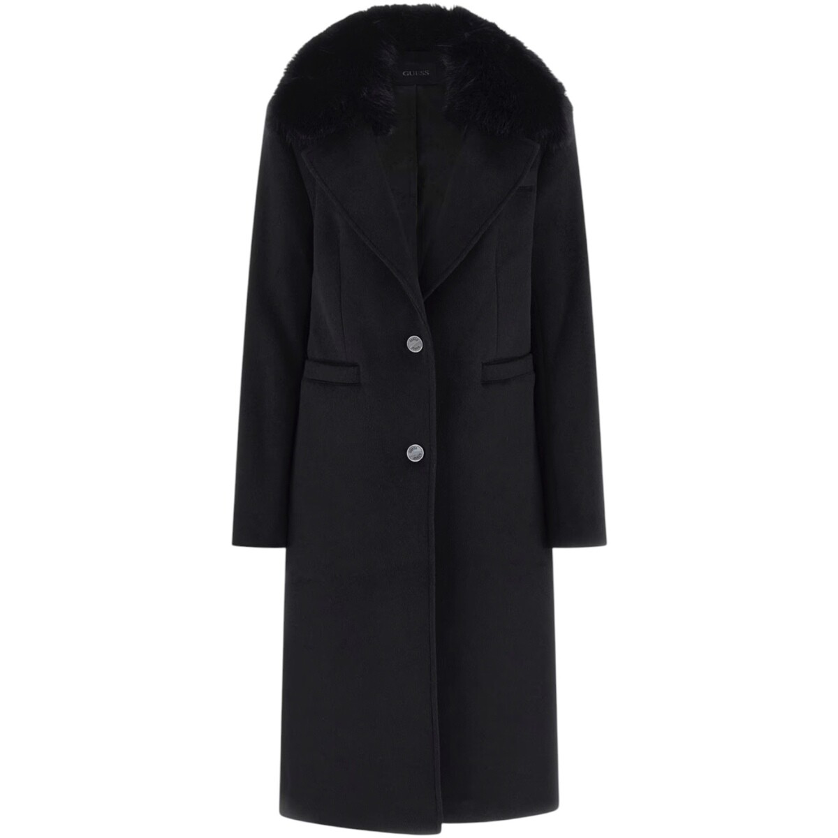 Guess  KAROLE FUR COLLAR COAT W5BL19 W2642  Černá