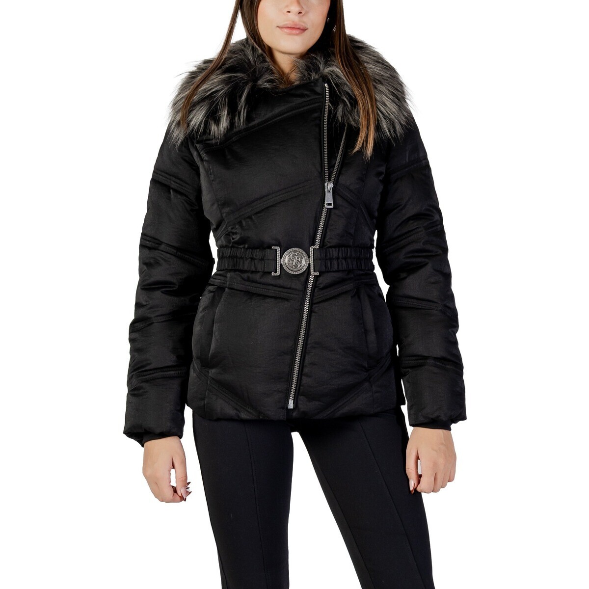 Guess  ALIENOR SHORT BELTED PUFFER W5BL32 WG092  Černá