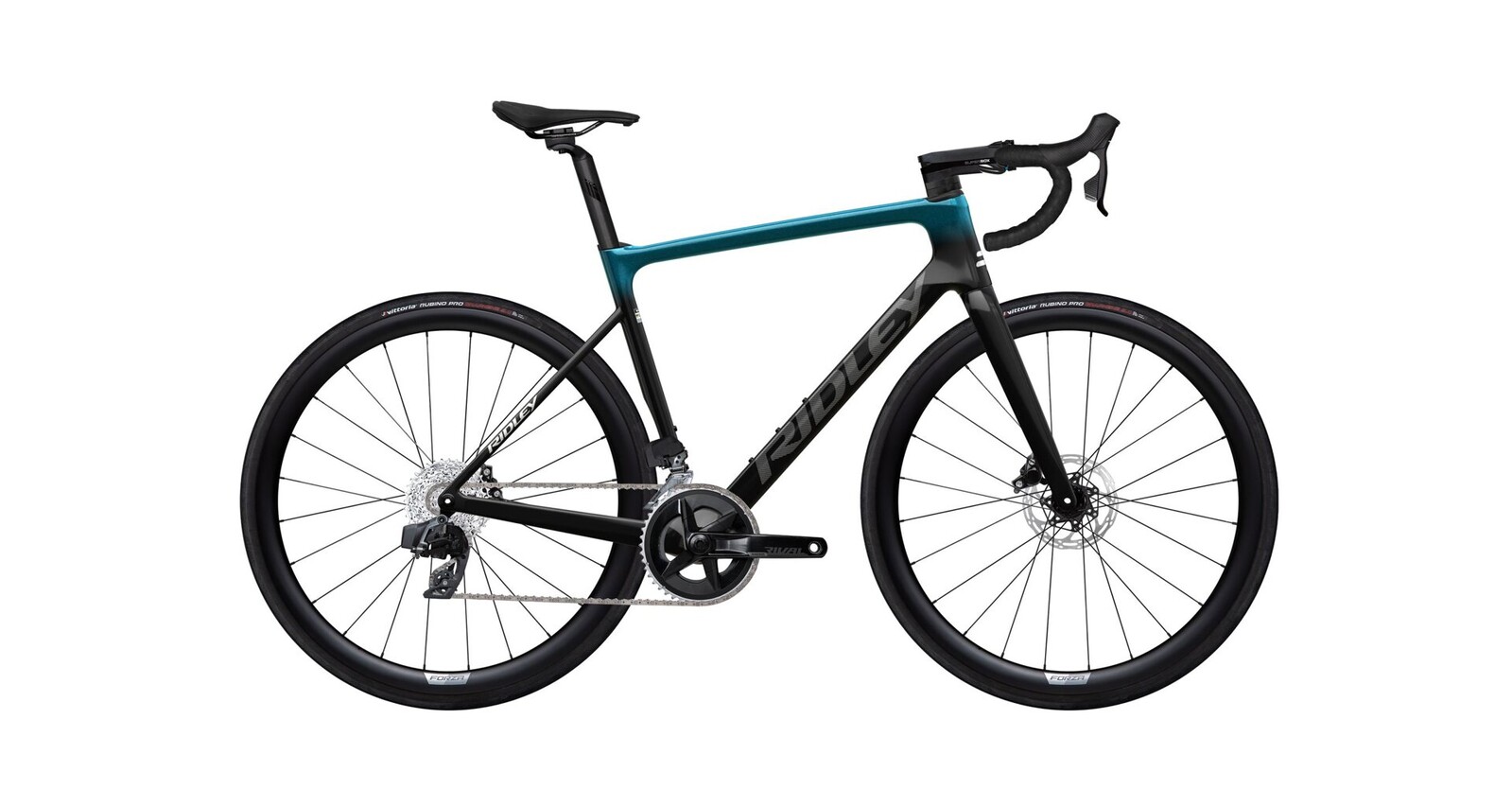 Silniční kolo Ridley Falcn Rival AXS - UD Carbon/Aqualand/Silver Barva: Carbon Aqualand Silver, Velikost: XL
