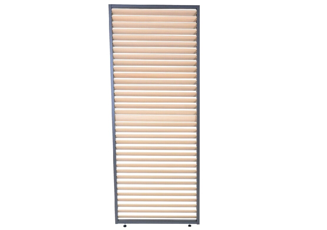 Panel zastínění 1 m - sklápěcí horizontální lamely, pro bioklimatickou pergolu, dřevo