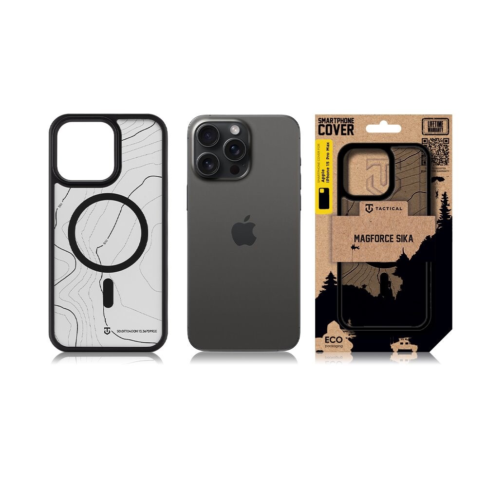 Zadní kryt Tactical MagForce Hyperstealth Sika pro Apple iPhone 15 Pro Max, asphalt