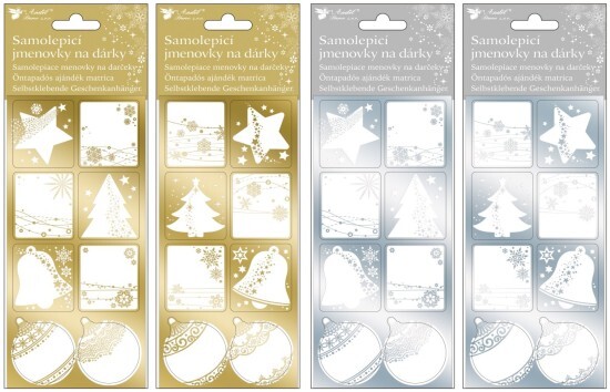 Anděl Samolepicí jmenovky na dárky - lesklé - 8 ks - 10657