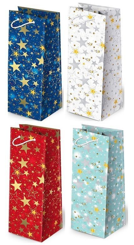 PAW Vánoční dárková taška na víno - 12 x 37 cm - AL2-S15