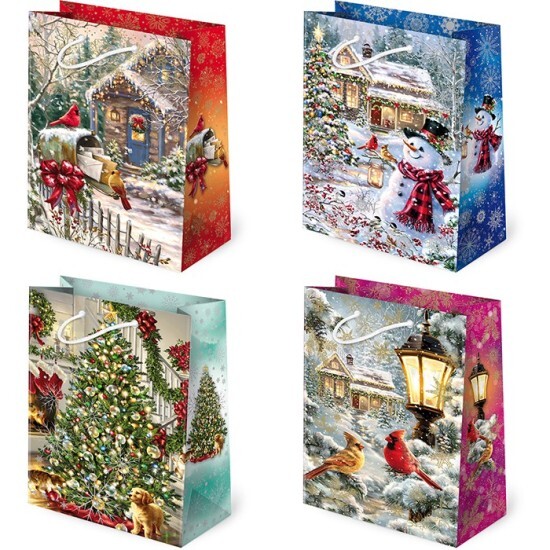 PAW Vánoční dárková taška - 16 x 24 cm - T4-S37