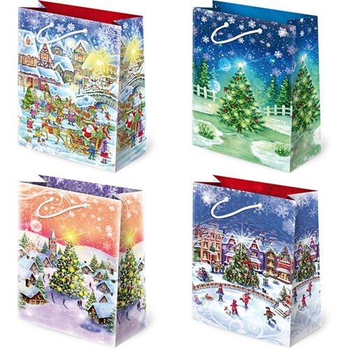 PAW Vánoční dárková taška - 16 x 24 cm - T4-S46