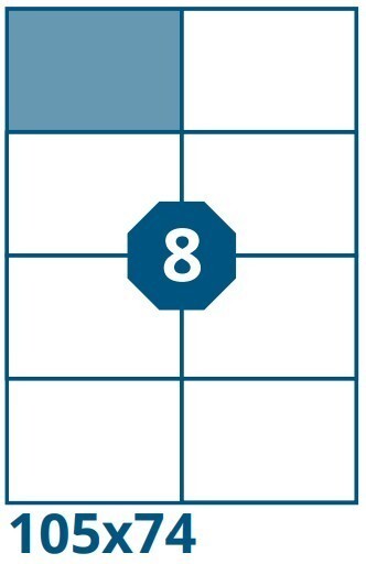 KZK tiskárna Print etikety A4 - 105 x 74 mm - 100 ks