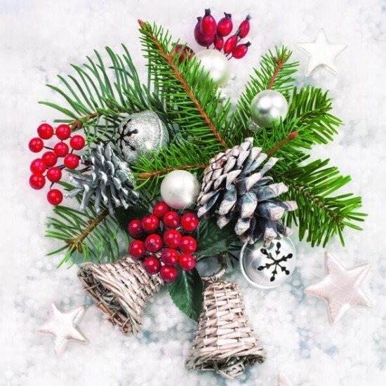 POL-MAK Vánoční ubrousky Daisy L - Xmas Winter Decor - SD_GW_010101