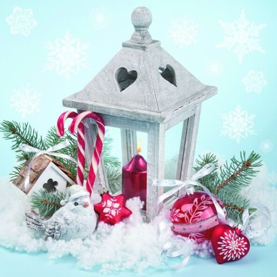 POL-MAK Vánoční ubrousky Daisy L - Xmas Lantern on Snow - SD_GW_014601