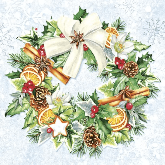 POL-MAK Vánoční ubrousky Daisy L - Painted Christmas Wreath - SD_GW_016001