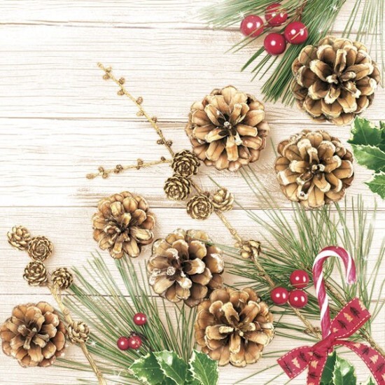 POL-MAK Vánoční ubrousky Daisy L - Pines and Larch Twig - SD_GW_017401