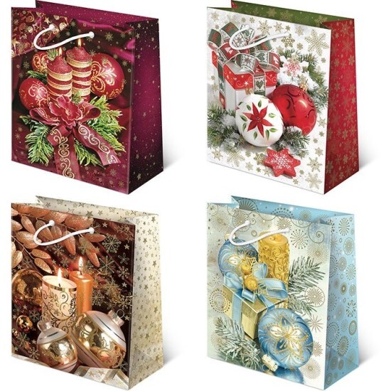 PAW Vánoční dárková taška - 30 x 36,5 cm - XL-S38