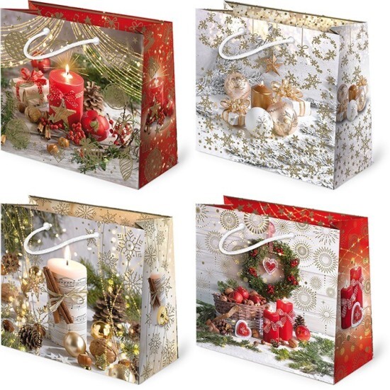 PAW Vánoční dárková taška horizontální - 16,5 x 15,5 cm - T6-S41