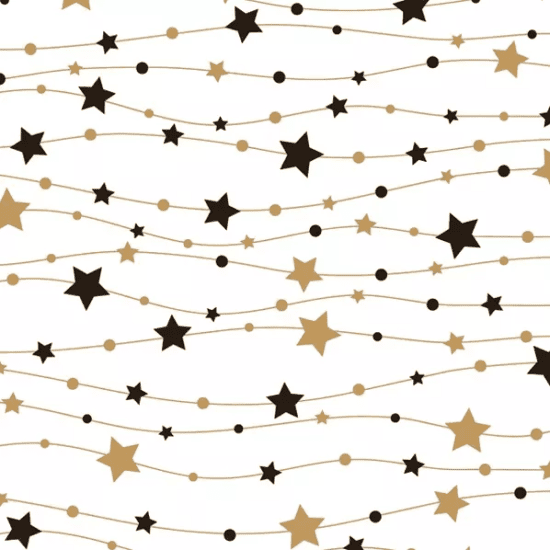 POL-MAK Vánoční ubrousky Daisy L - Little Stars Black & Gold - SD_GW_021401