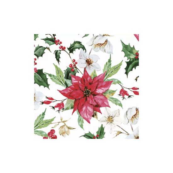 POL-MAK Vánoční ubrousky Daisy C - Watercolour Poinsettia - CD_GW_020401
