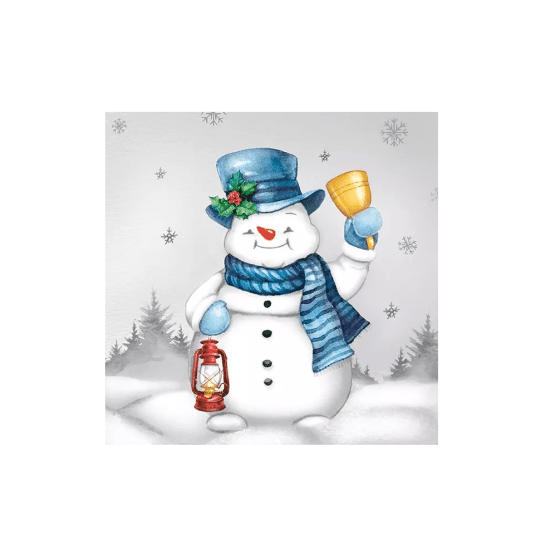 POL-MAK Vánoční ubrousky Daisy C - Joyful Snowmen with Bell - CD_GW_022401