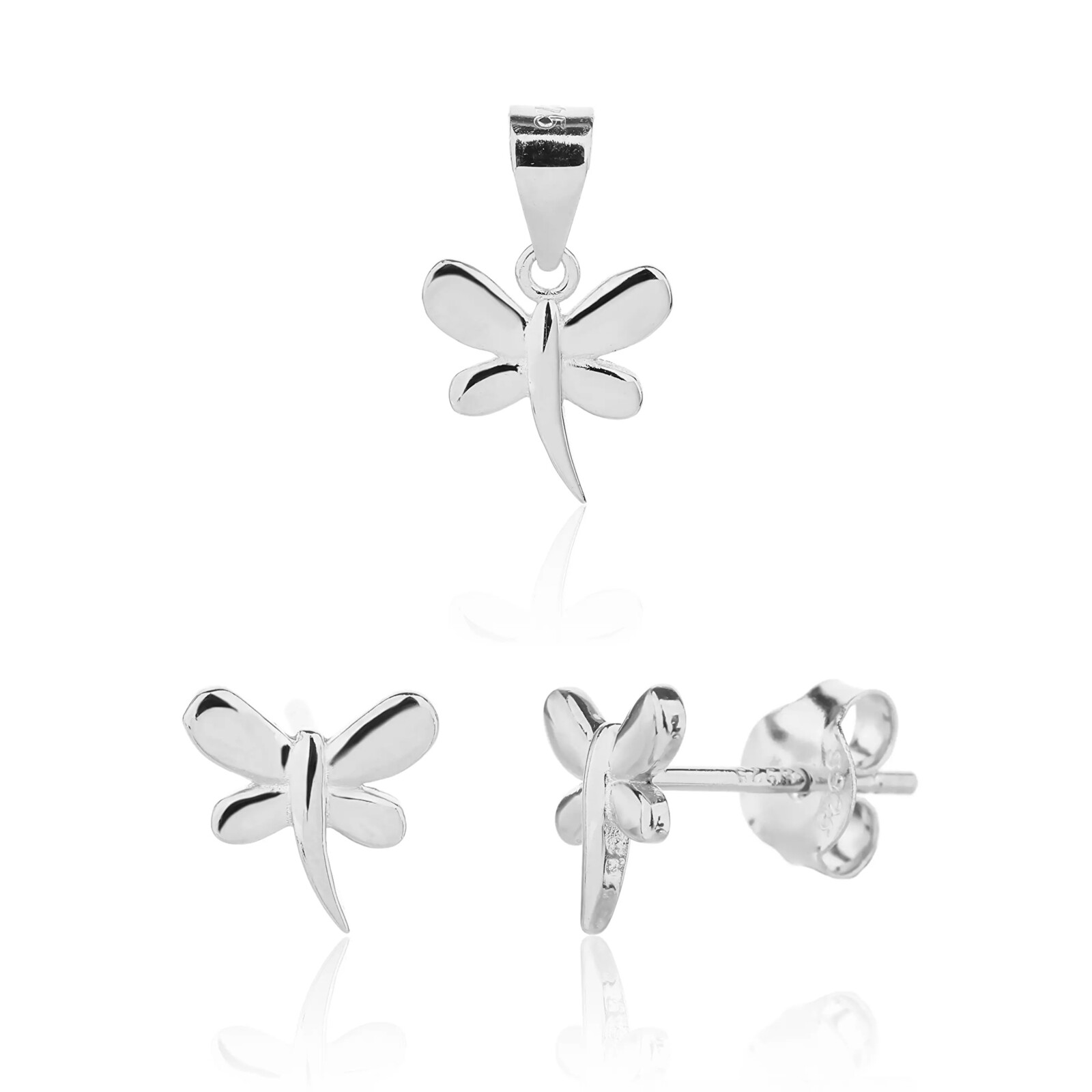 JVD Hravá stříbrná sada šperků Vážky SVLS0123SJ60000 (přívěsek, náušnice)