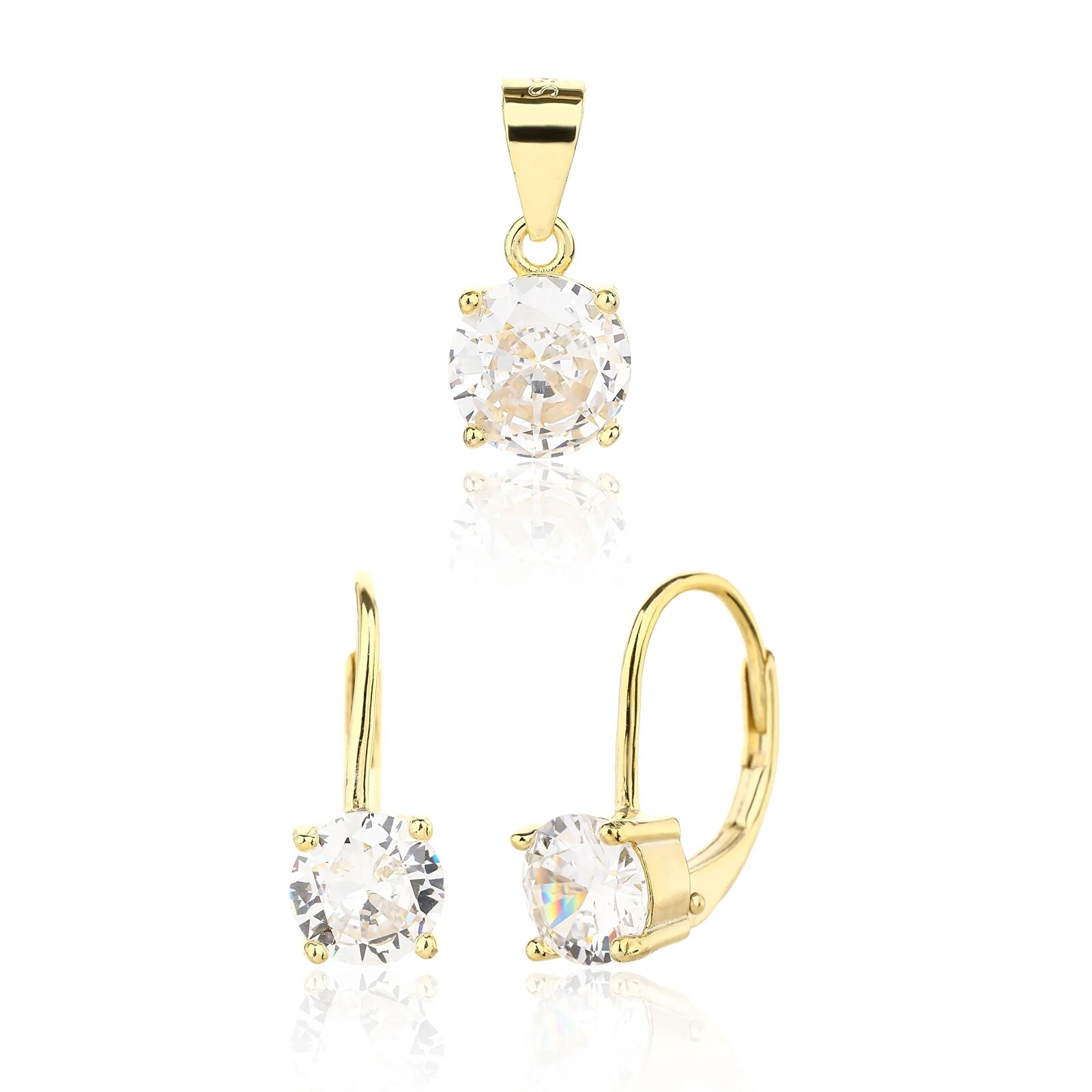 JVD Něžná pozlacená sada šperků SVLS0130SJ6GO00 (přívěsek, náušnice)