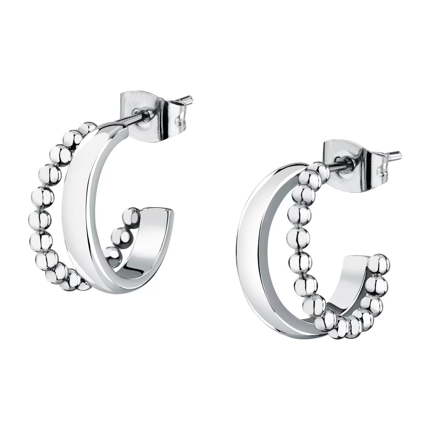 La Petite Story Designové kruhové náušnice z oceli Earrings LPS01AYQ135