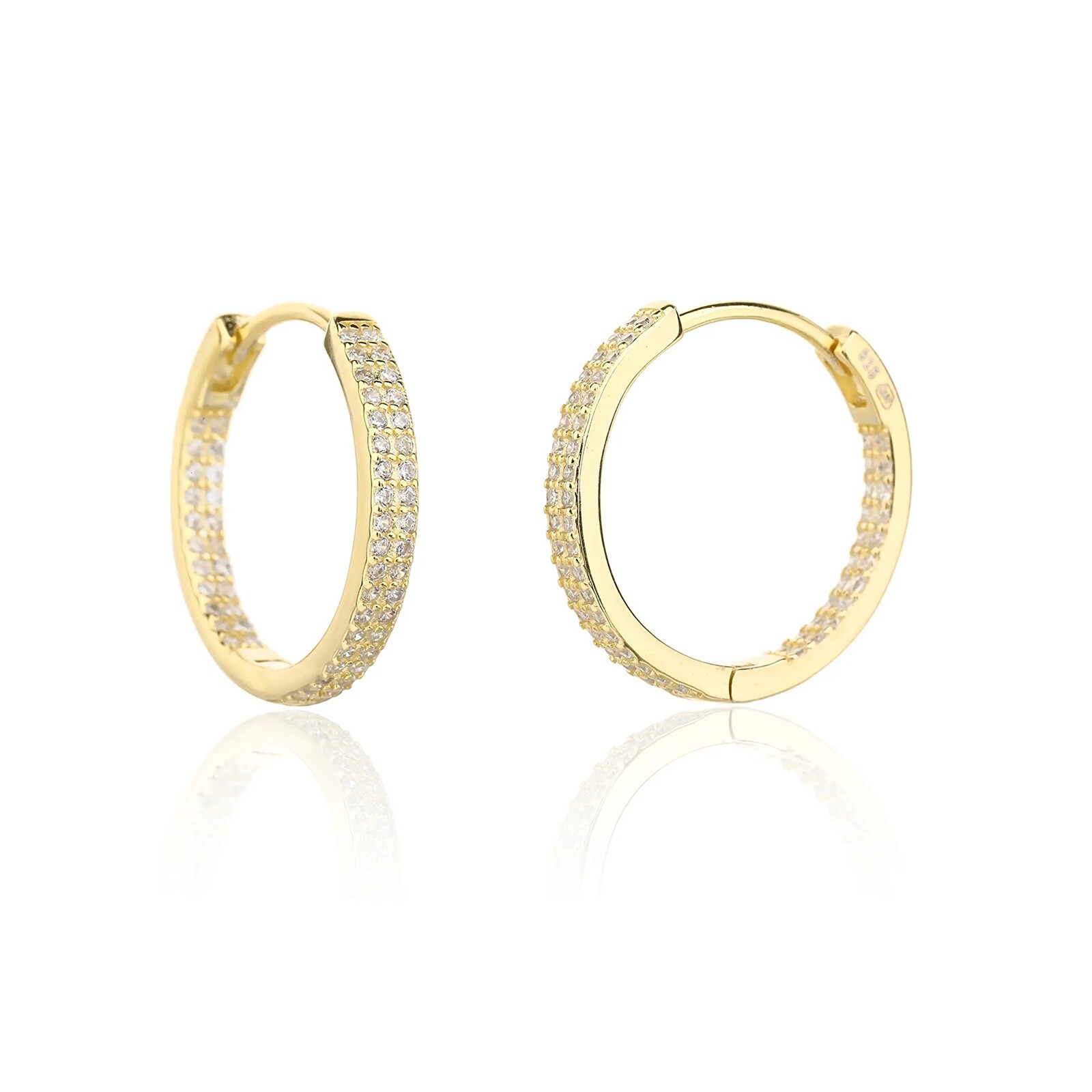 JVD Blyštivé kruhové náušnice se zirkony SVLE3376XJ6GO00