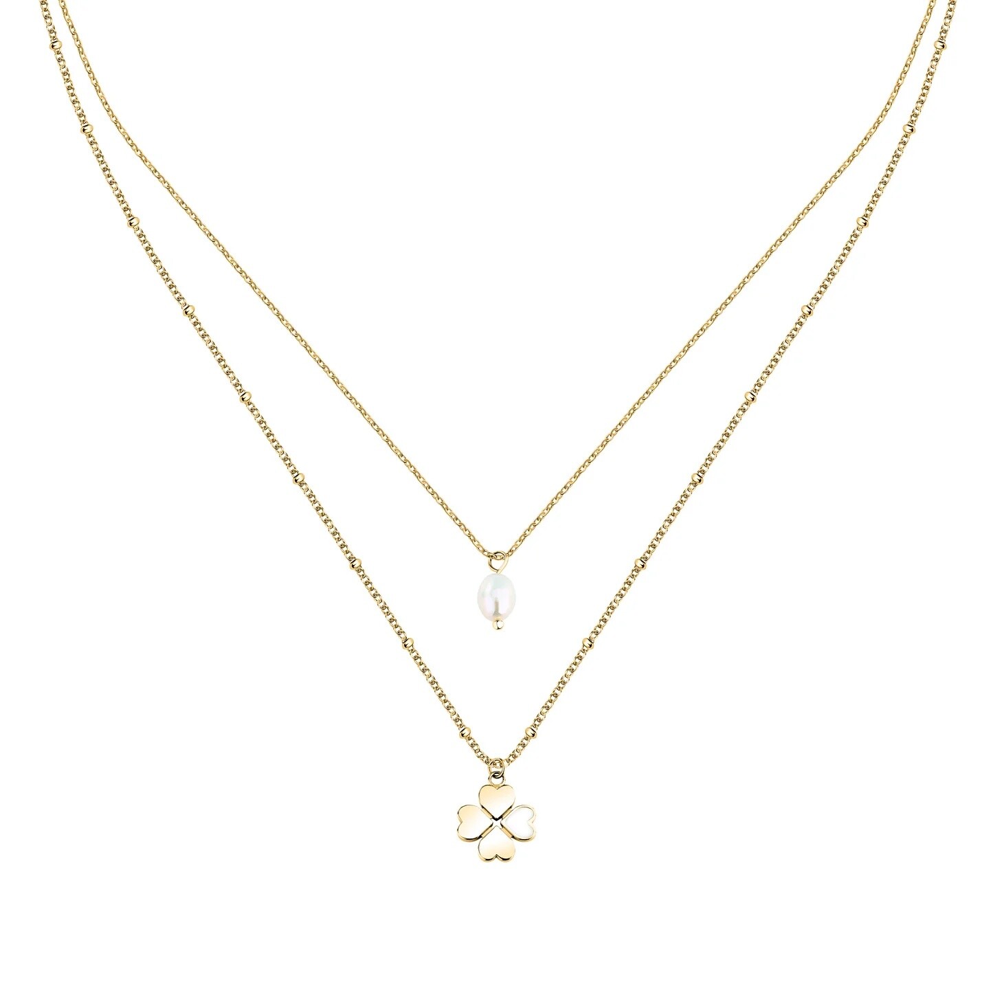 La Petite Story Pozlacený dámský náhrdelník se čtyřlístkem Friendship LPS10ARR107