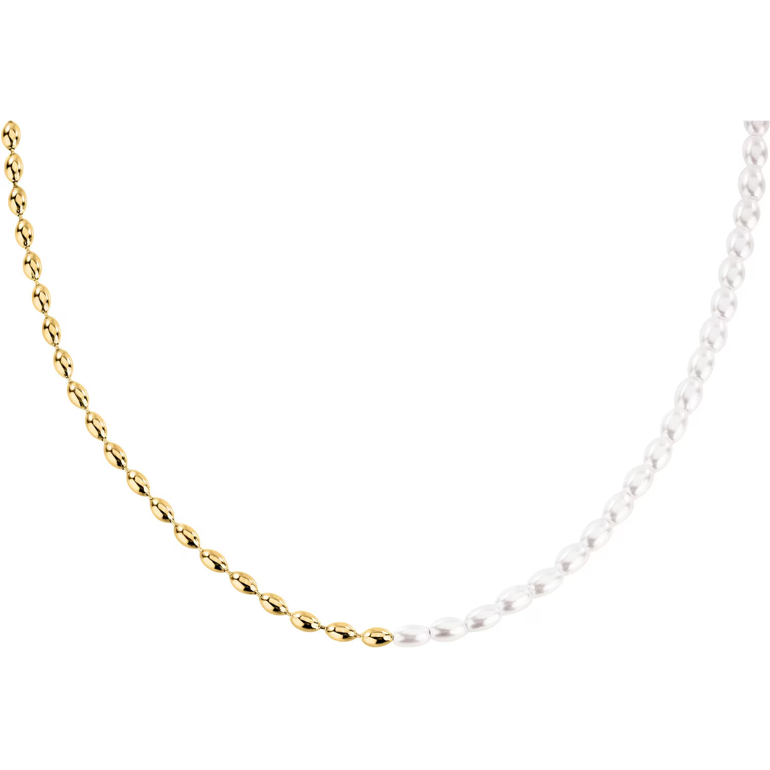 La Petite Story Designový pozlacený náhrdelník s perličkami Pearl LPS10AZA08