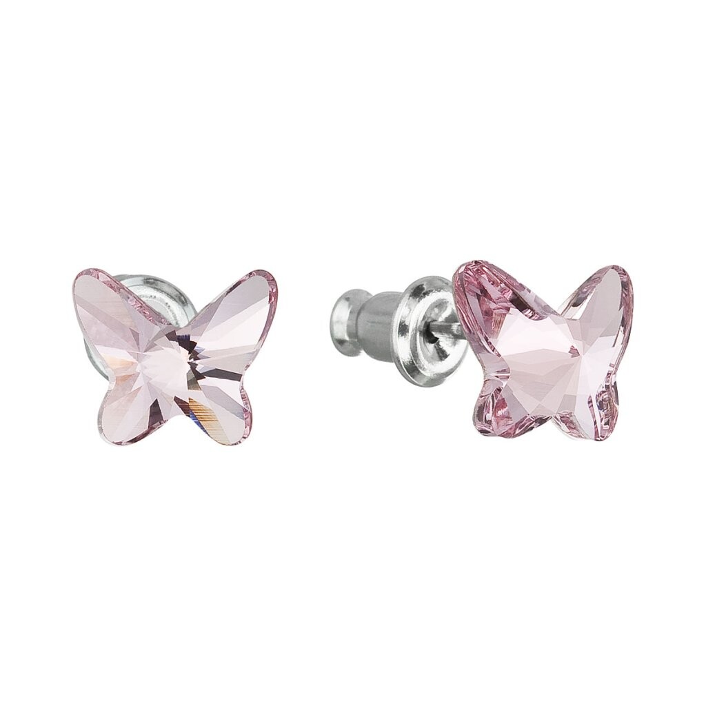 Evolution Group - Pavona Náušnice s světle růžovými krystaly Swarovski Motýl 51048.3 light rose