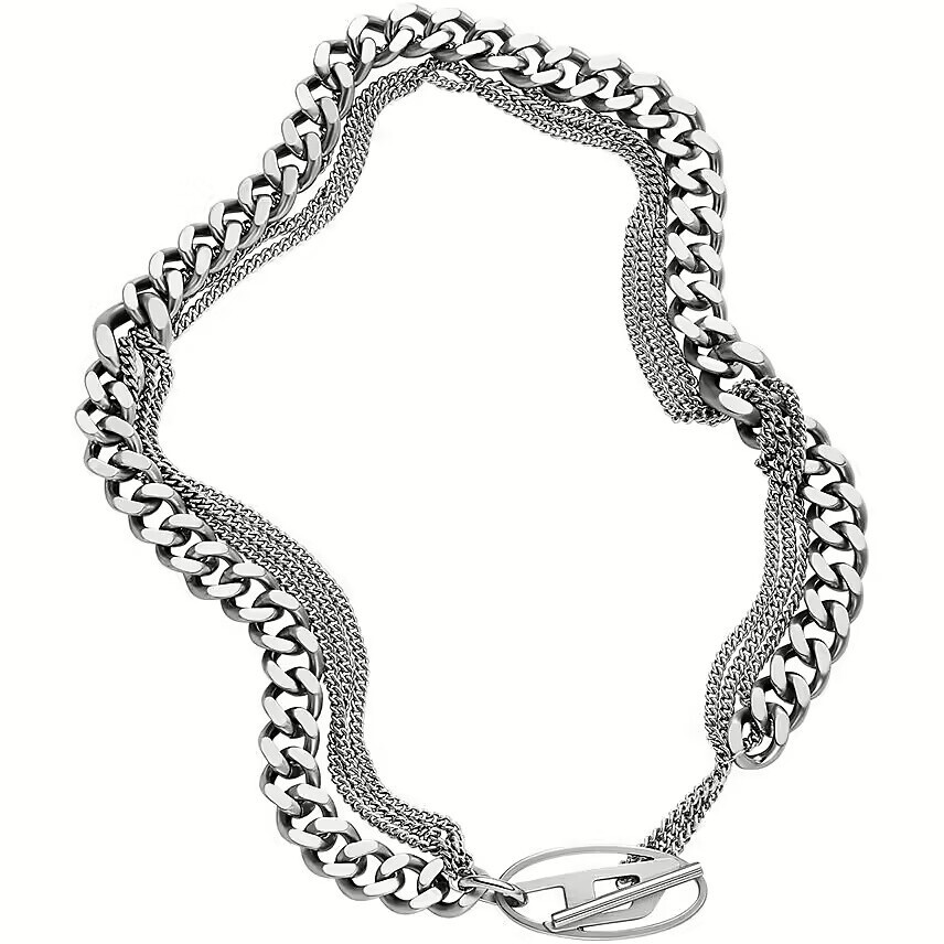 Diesel Dvojitý masivní náhrdelník s logem DX1549040