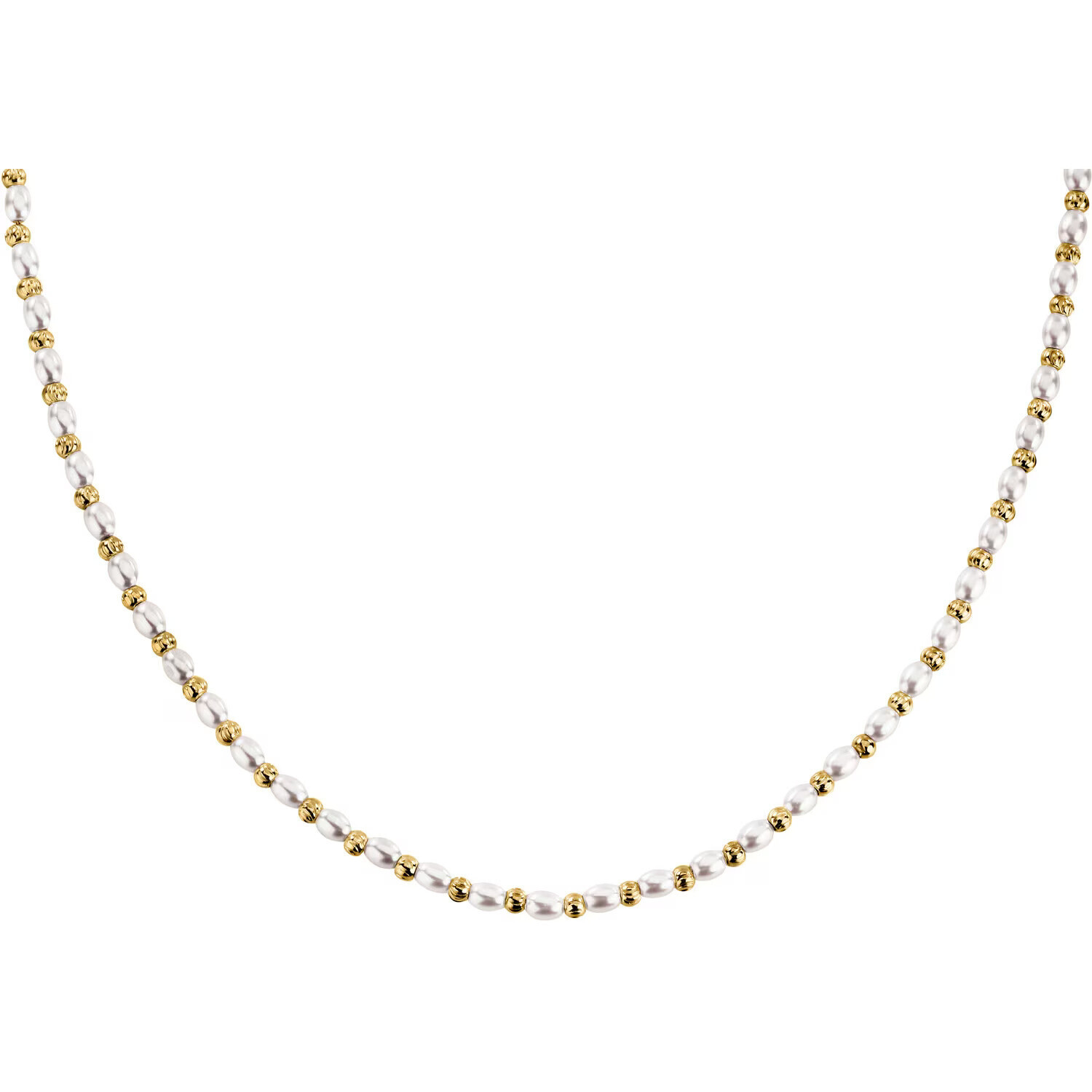 La Petite Story Stylový pozlacený náhrdelník s perličkami Pearl LPS10AZA07