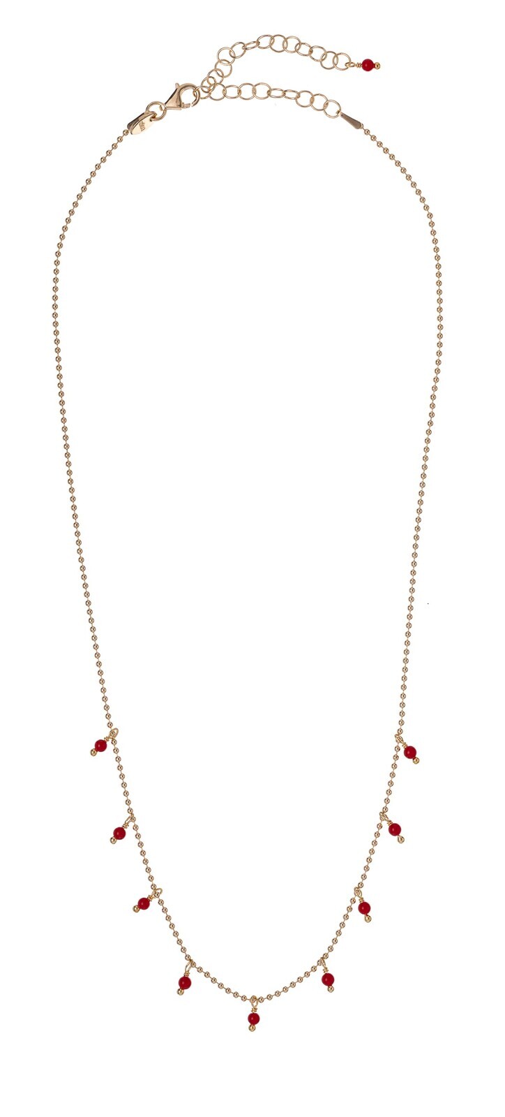 Alisia Pozlacený kuličkový náhrdelník s červeným korálem AL1559.01.022