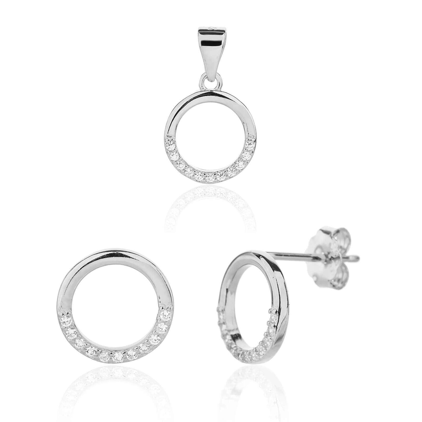 JVD Moderní stříbrná sada šperků SVLS0135SJ6BI00 (přívěsek, náušnice)