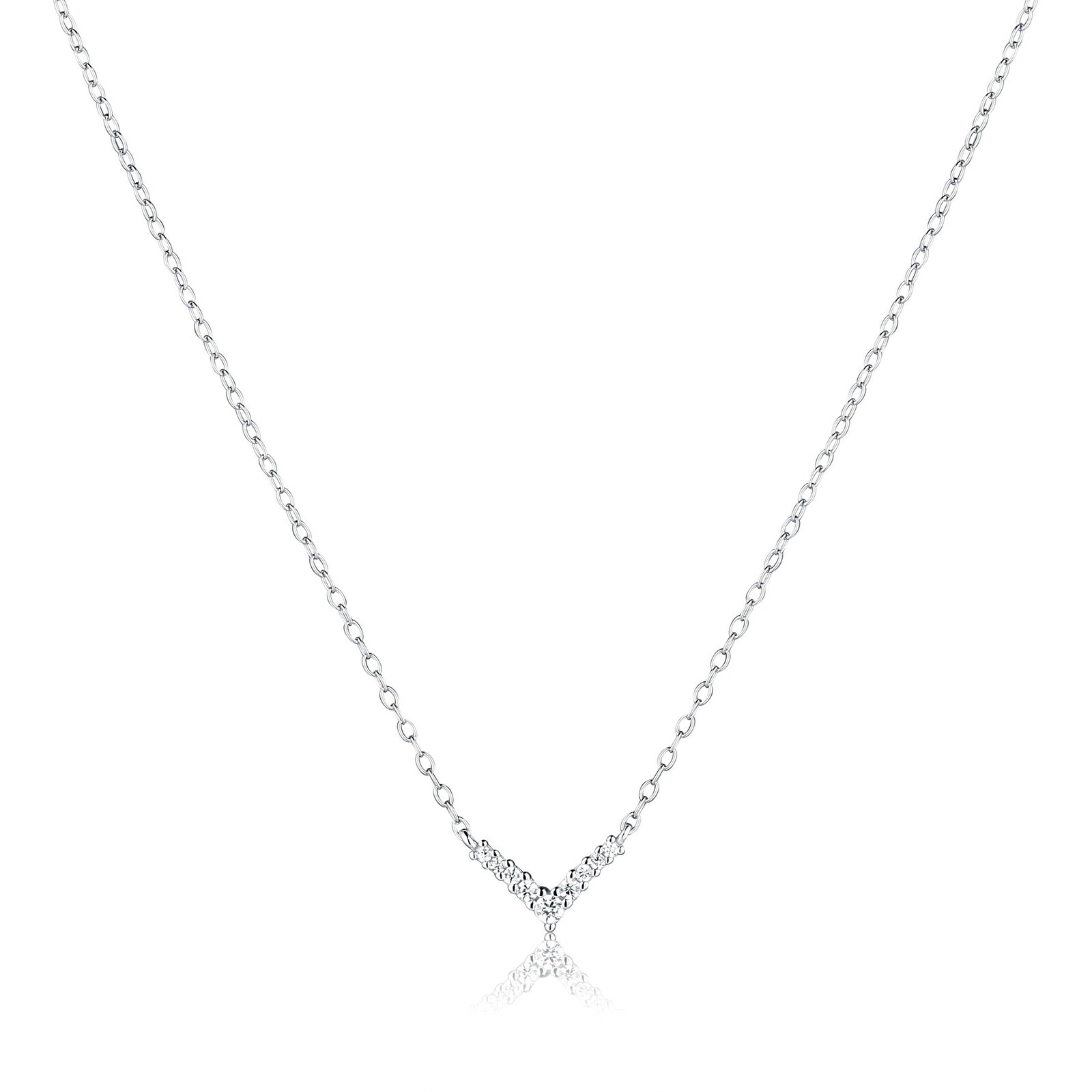 JVD Jemný stříbrný náhrdelník se zirkony SVLN0625X61BI45