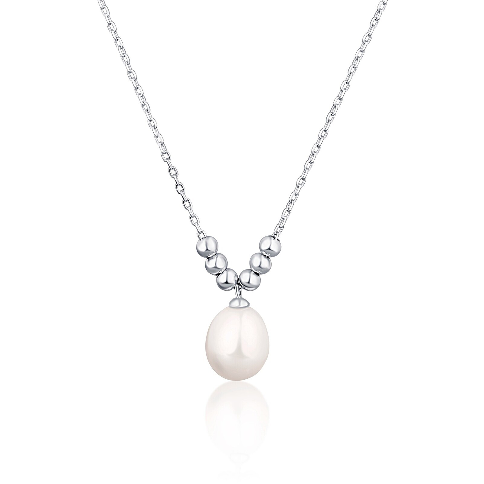 JVD Elegantní stříbrný náhrdelník s pravou perlou SVLN0351XD2P145