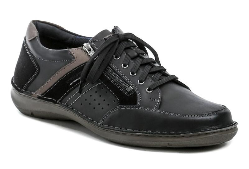 Josef Seibel 44987 černé pánské nadměrné polobotky šíře K