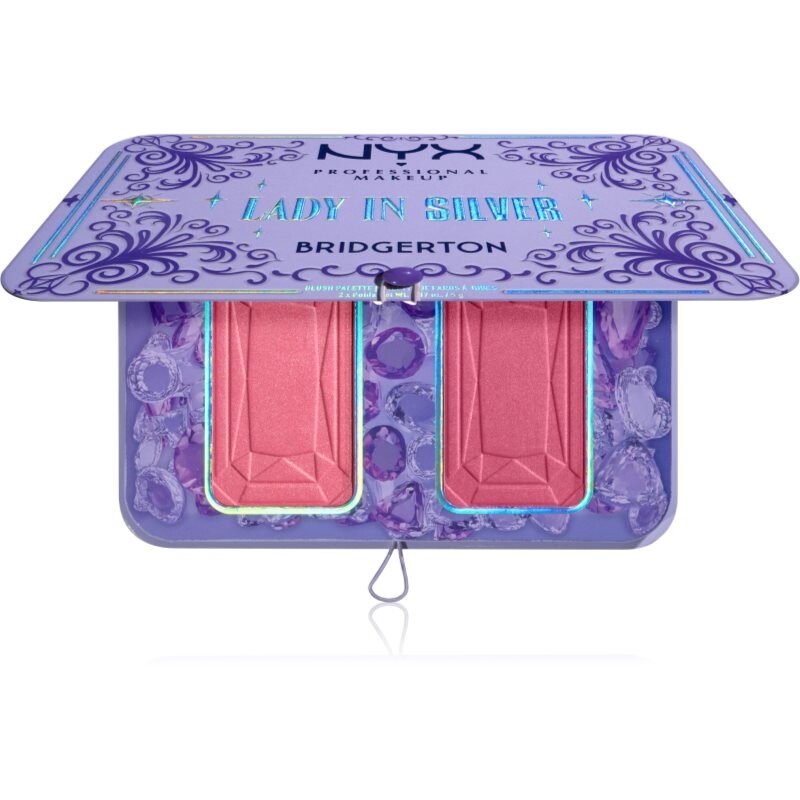 NYX Professional Makeup Bridgerton Royal Blush paleta tvářenek odstín 02 Lady In Silver 2x5 g