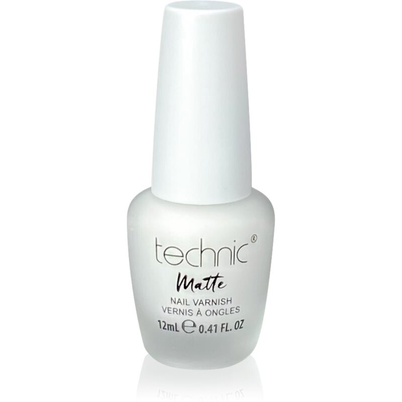 Technic Cosmetics Matte Nail Varnish dlouhotrvající lak na nehty s matným efektem odstín White 12 ml