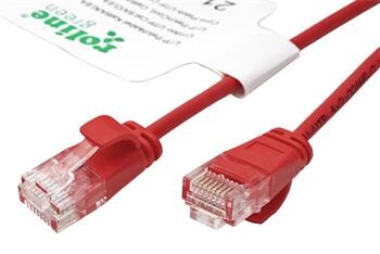 Roline GREEN UTP patchkabel kat. 6a, tenký, LSOH, 0,15m, červený