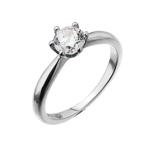 Evolution Group - Pavona Stříbrný zásnubní prsten s jemným zirkonem 15014.1 crystal 54 mm