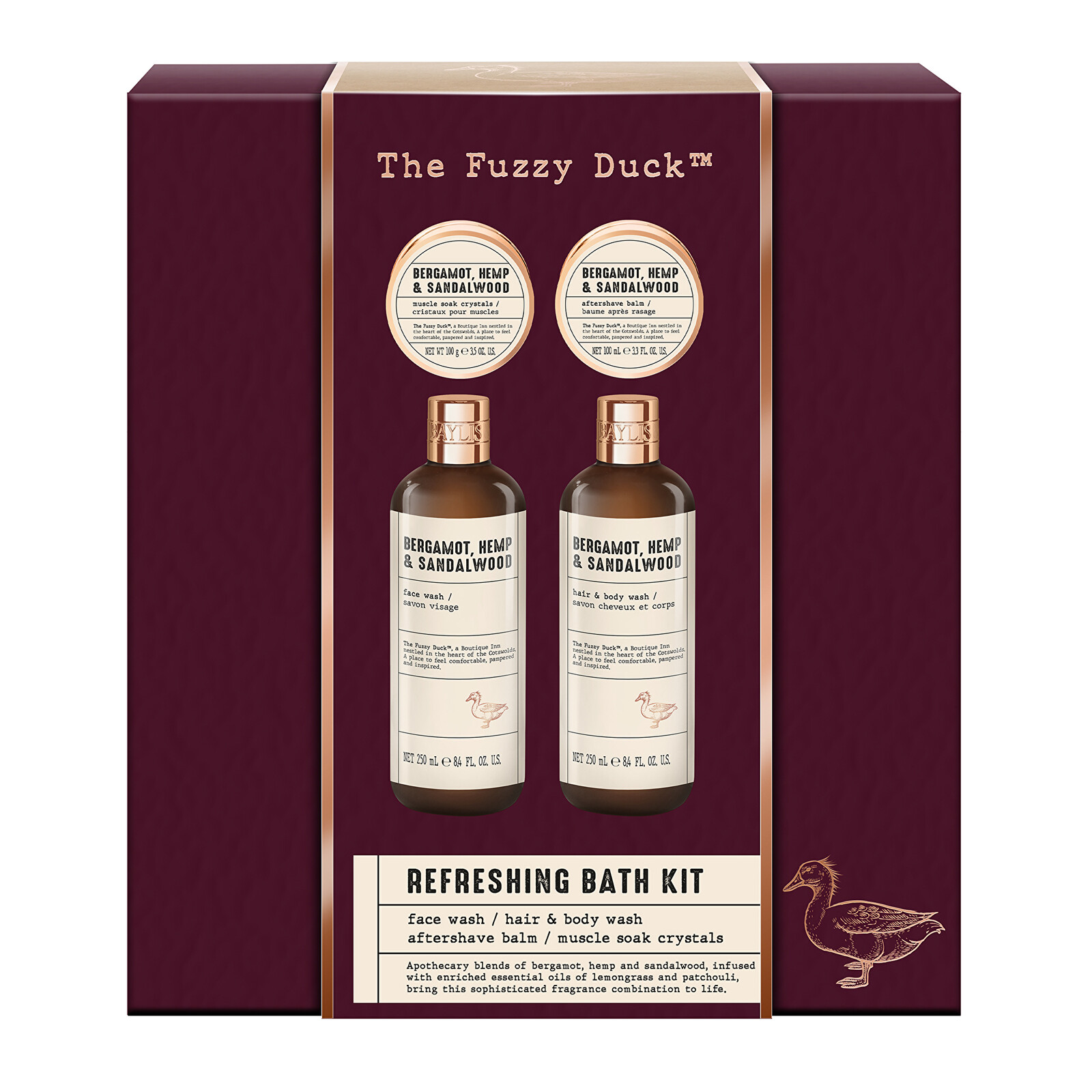 Baylis & Harding Dárková sada Bergamot, Konopí & Santalové dřevo 4 ks