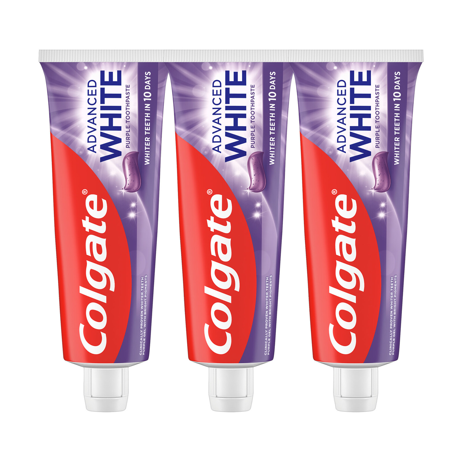 Colgate Zubní pasta Advanced White Purple Trio 3 x 75 ml
