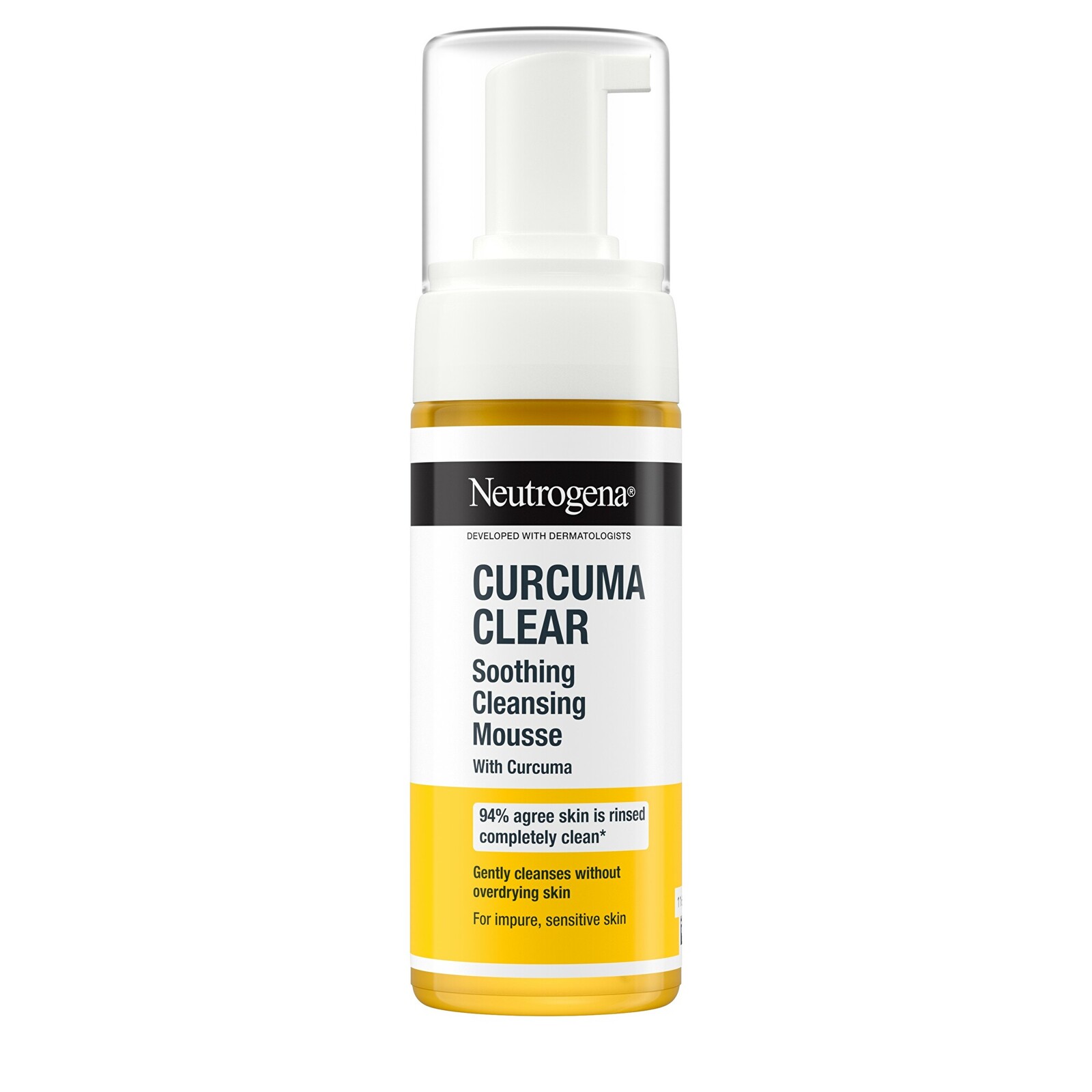 Neutrogena Zklidňující čisticí pěna s kurkumou pro citlivou, smíšenou a problematickou pleť Curcuma Clear (Soothing Cleansing Mousse) 150 ml