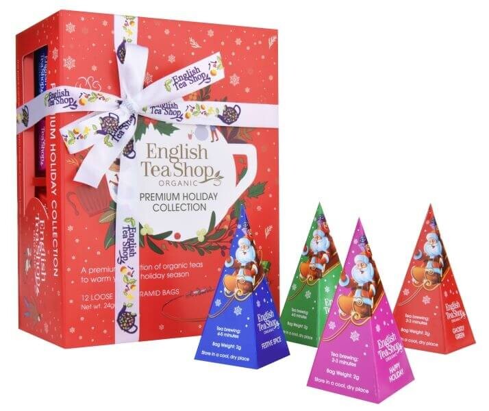 English Tea Shop Dárková kolekce Santa na saních BIO 12 pyramidek