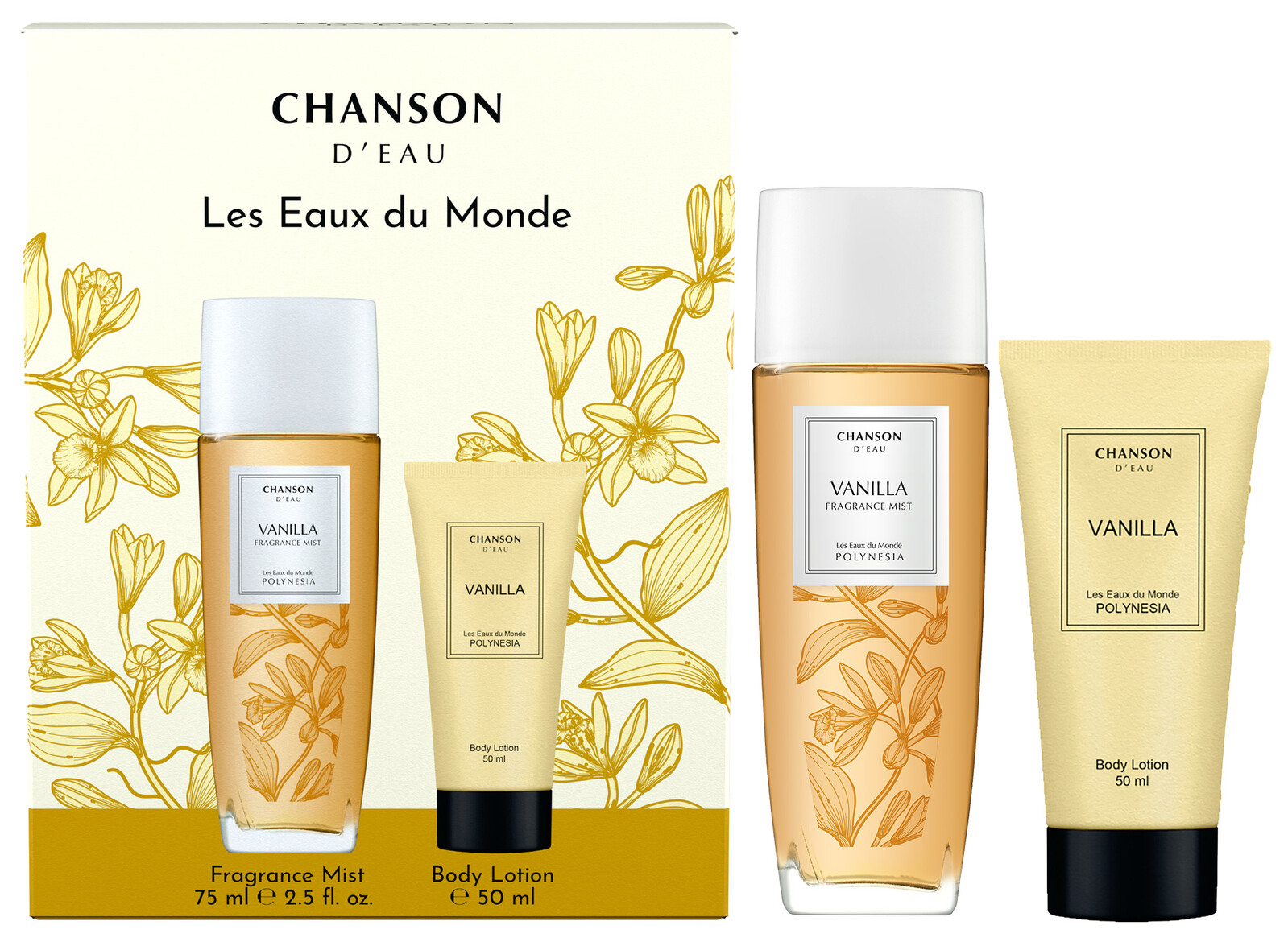 Chanson Chanson D’Eau Vanilla - mlha na tělo a vlasy 75 ml + tělové mléko 50 ml