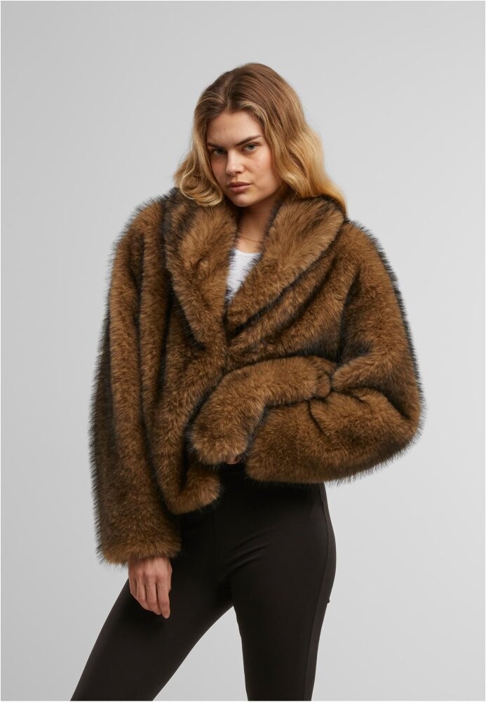 Ladies Short Faux Fur Jacket L