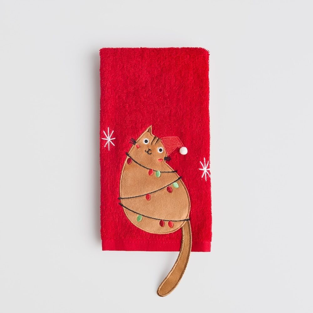 HOME & YOU Ručník kuchyňský kočka 37 x 50 cm - červená