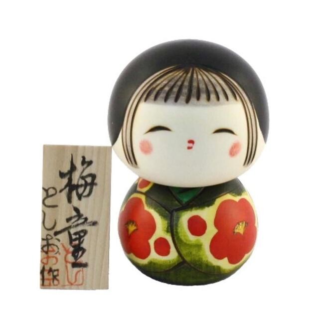 Japonská panenka Kokeshi Umewarabe - Dítě švestkového květu, 11 cm