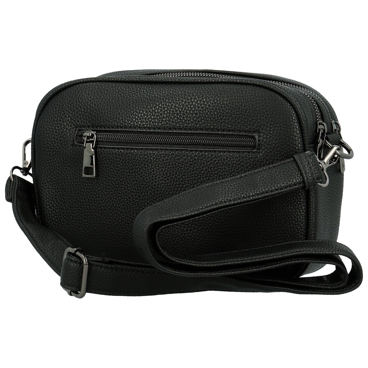 Trendy dámská koženková crossbody kabelka Karlita, černá