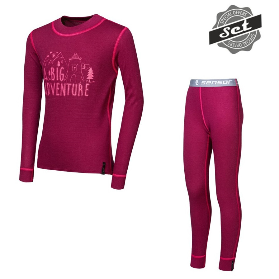 Dětský funkční set Sensor Double Face Set Adventure Dětská velikost: 110 / Barva: fialová