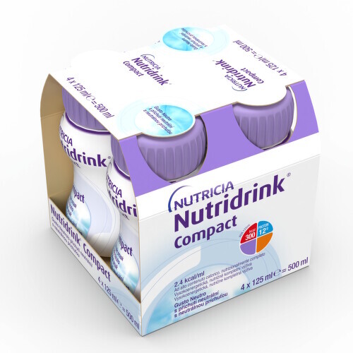 Nutridrink Compact s neutrální příchutí por.sol. 4× 125 ml