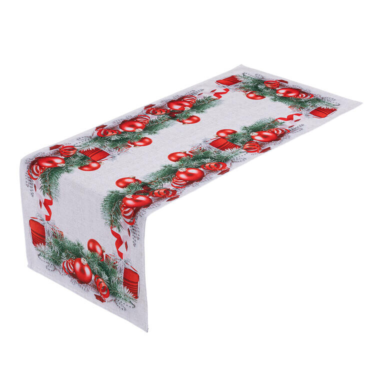 Běhoun s potiskem ČERVENÉ KOULE 40 x 110 cm